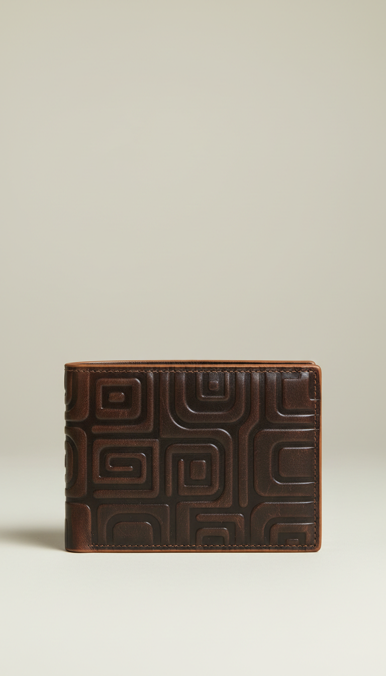Embossed Café Noir Bifold Wallet