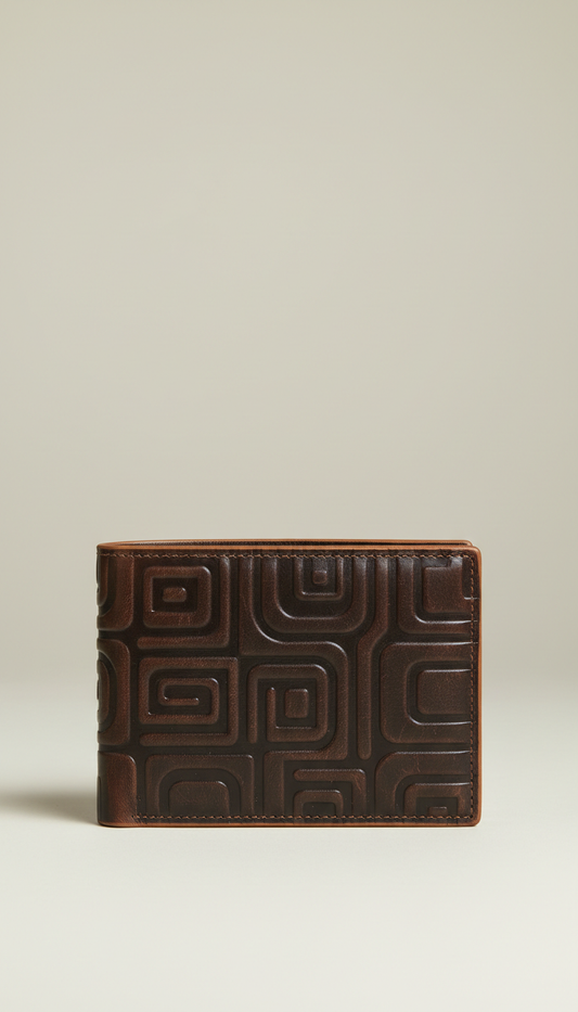 Embossed Café Noir Bifold Wallet